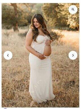 Maternity Maxi Skirt and Top Set in Cream